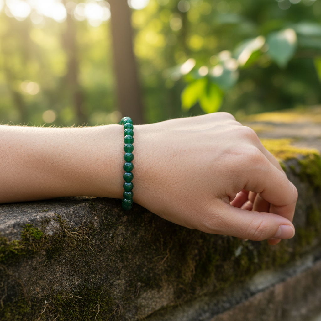Bracelet en perles - Jade de Birmanie (6 mm)