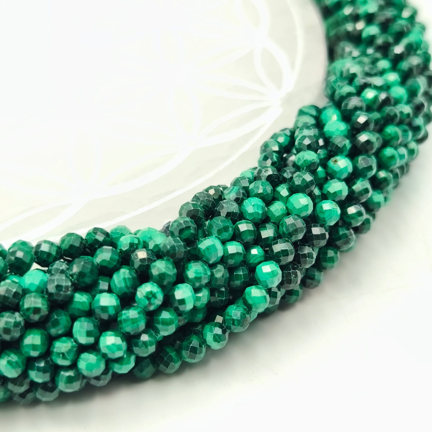 Rang facetté - Malachite (4 mm)