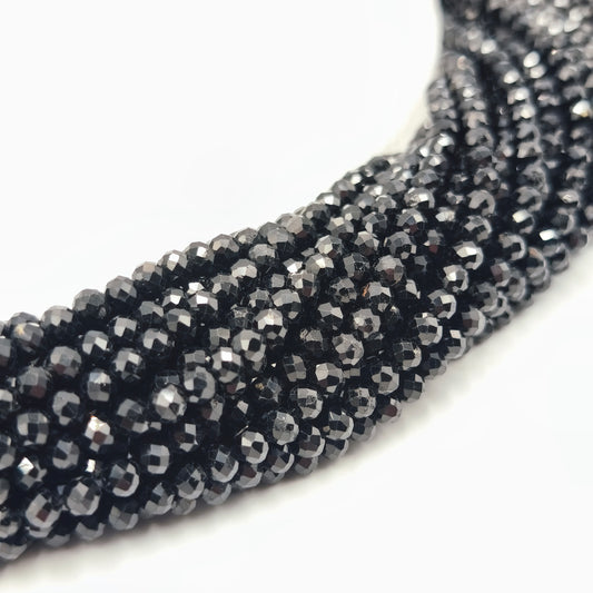 Rang facetté - Tourmaline noire (4 mm)