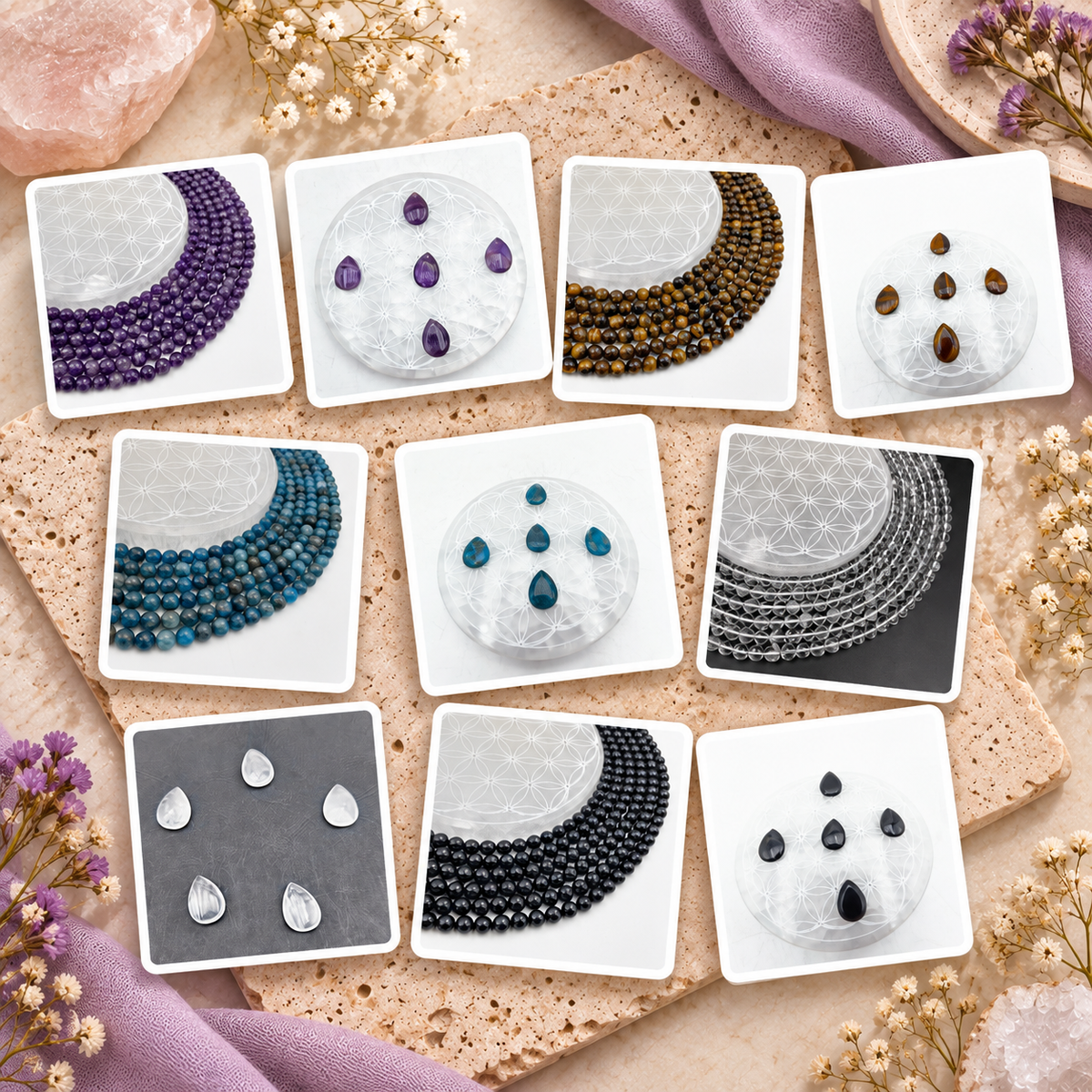Pack Créateur Perles & Pendentifs – 5 rangs + 15 gouttes