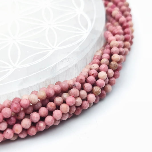 Rang de perles facettées - Rhodonite EXTRA (4 mm)