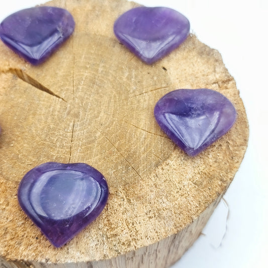 Petit Coeur PLAT- Améthyste naturelle - Taille M