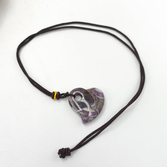 Pendentif Coeur Améthyste (avec son cordon)