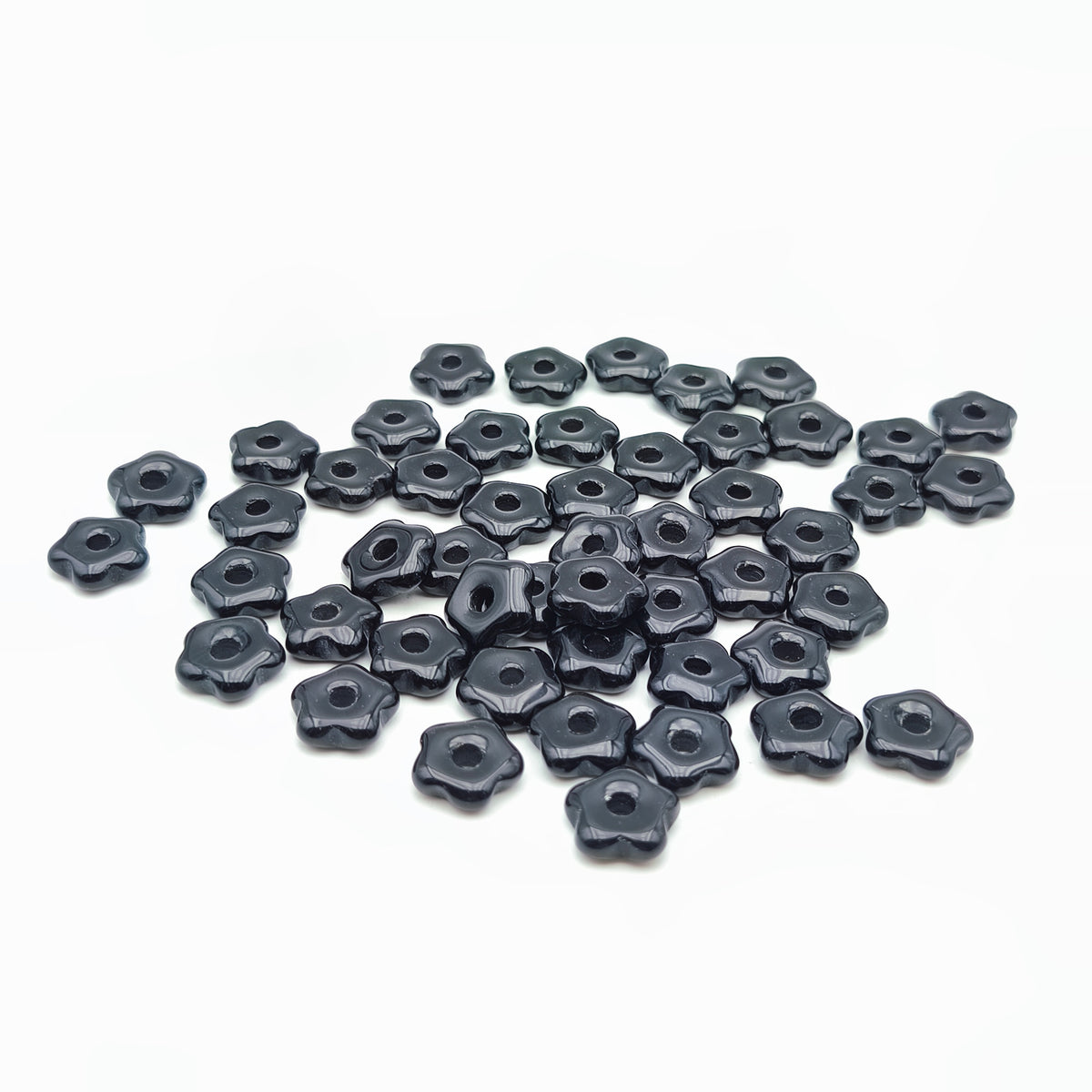 Pendentif Fleur Obsidienne noire