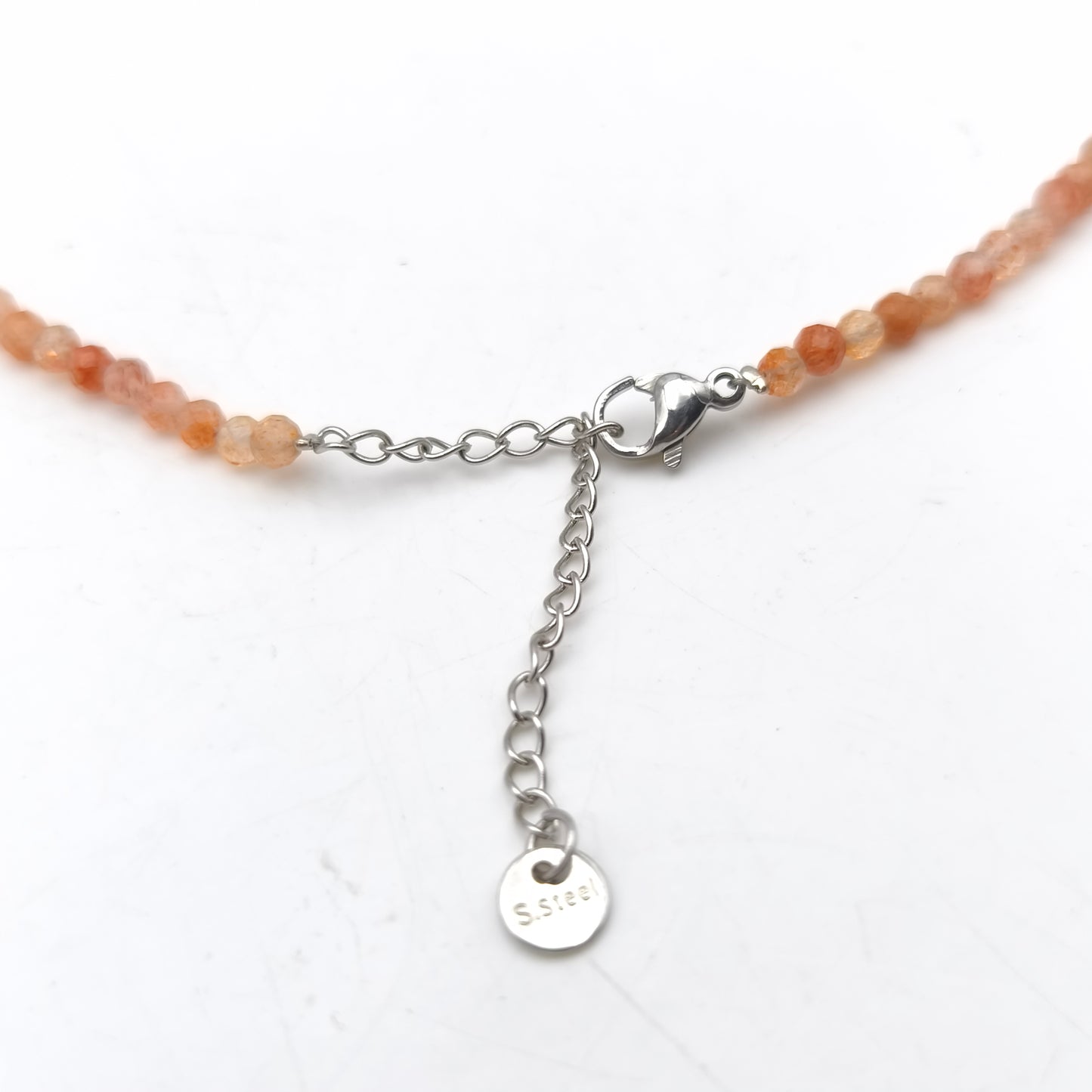 Collier perles facettées - Pierre de soleil (3 mm)