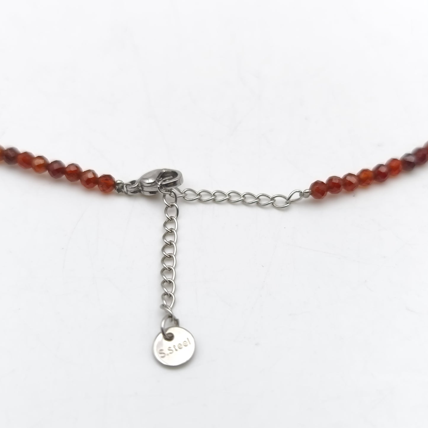 Collier perles facettées - Grenat (3 mm)