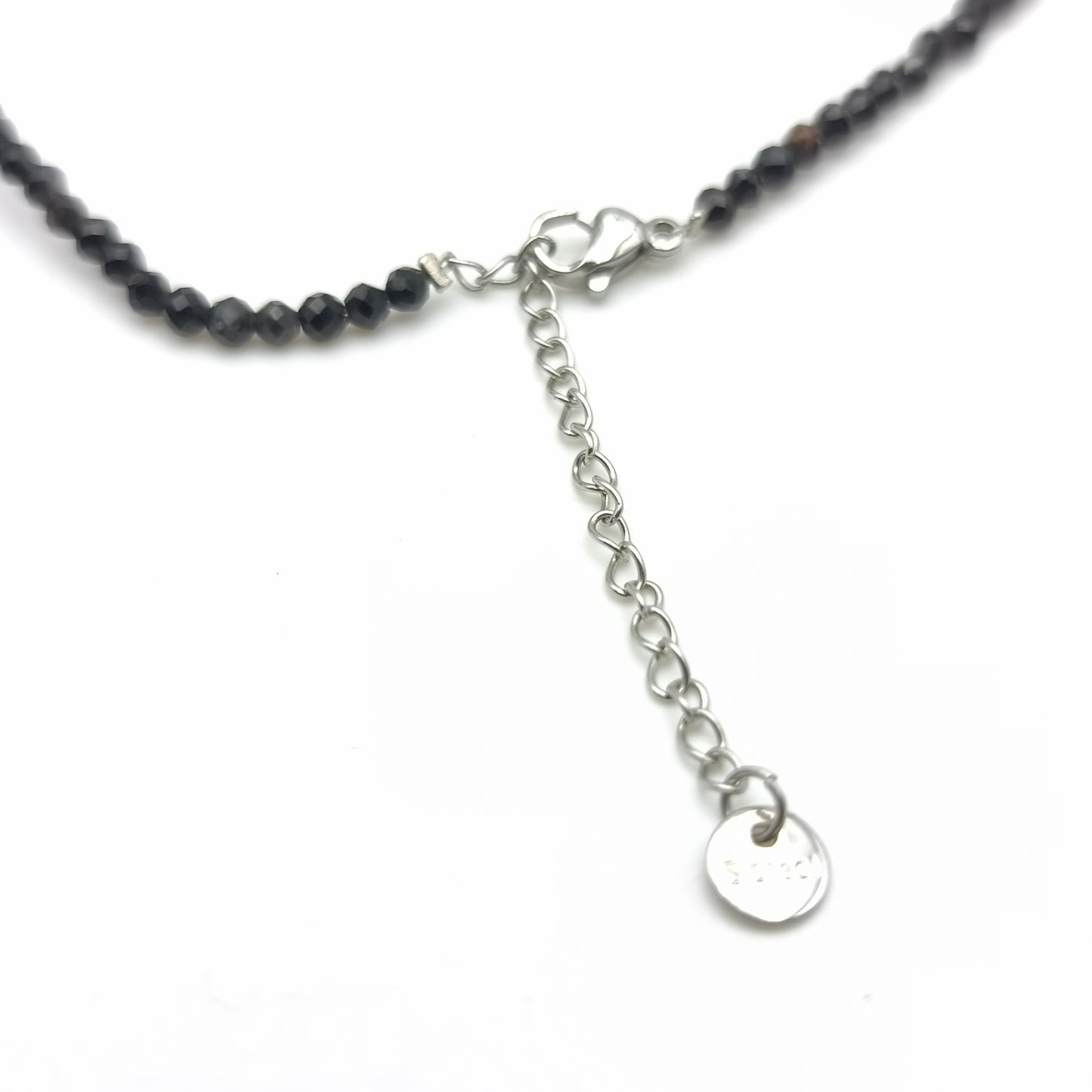 Collier perles facettées - Tourmaline noire (3 mm)