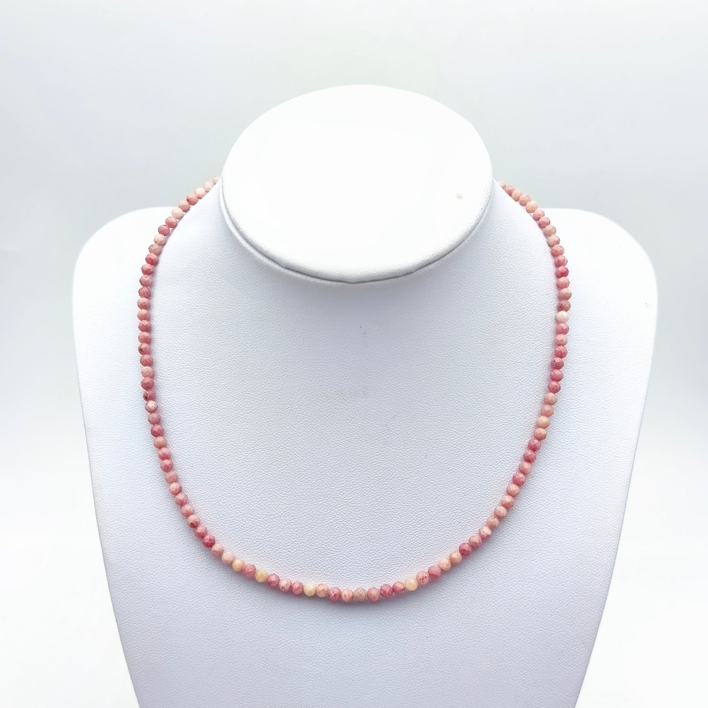 Halskette facettierte Perlen - Rhodonit EXTRA (3 mm)