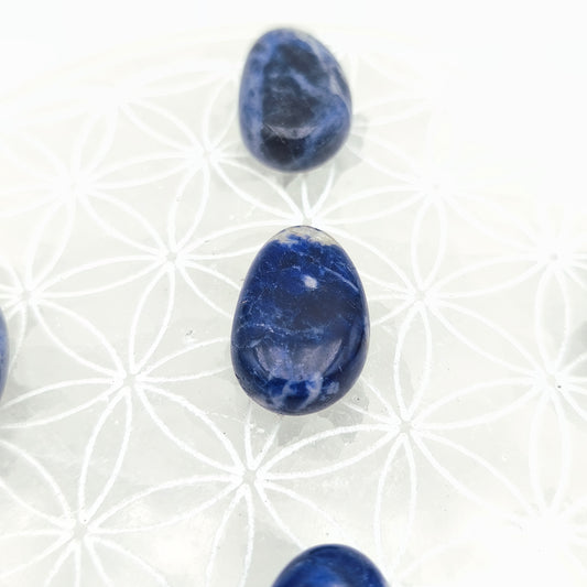 Pendentif pierre roulée percée - Sodalite