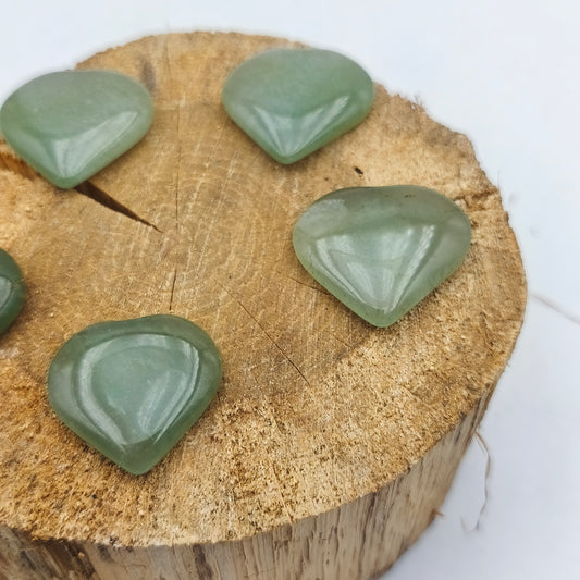 Petit Coeur PLAT- Aventurine verte - Taille M