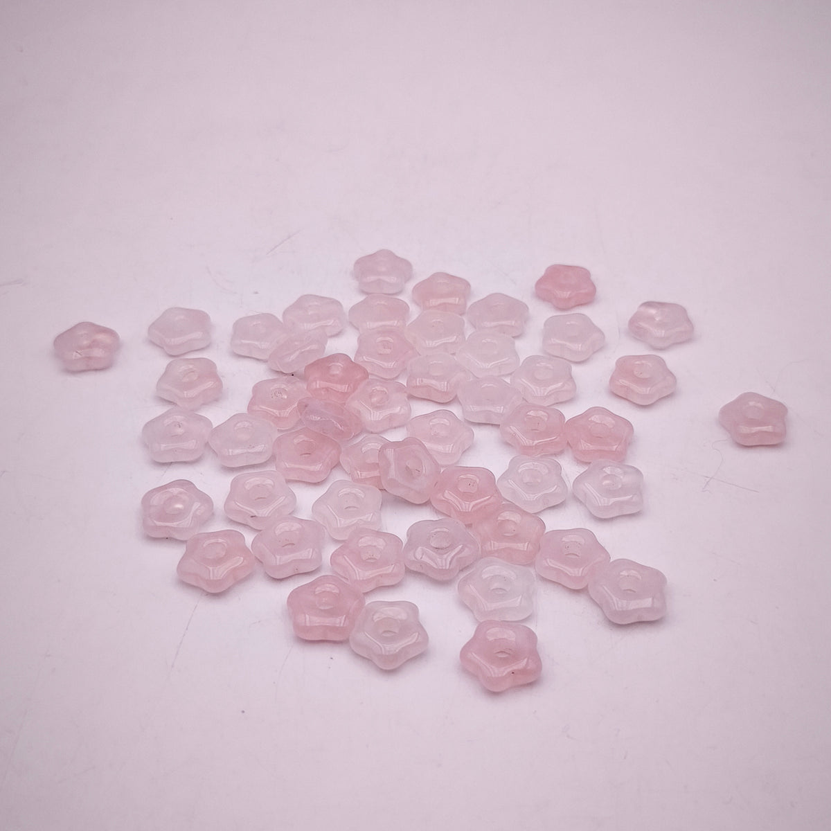 Pendentif Fleur Quartz rose