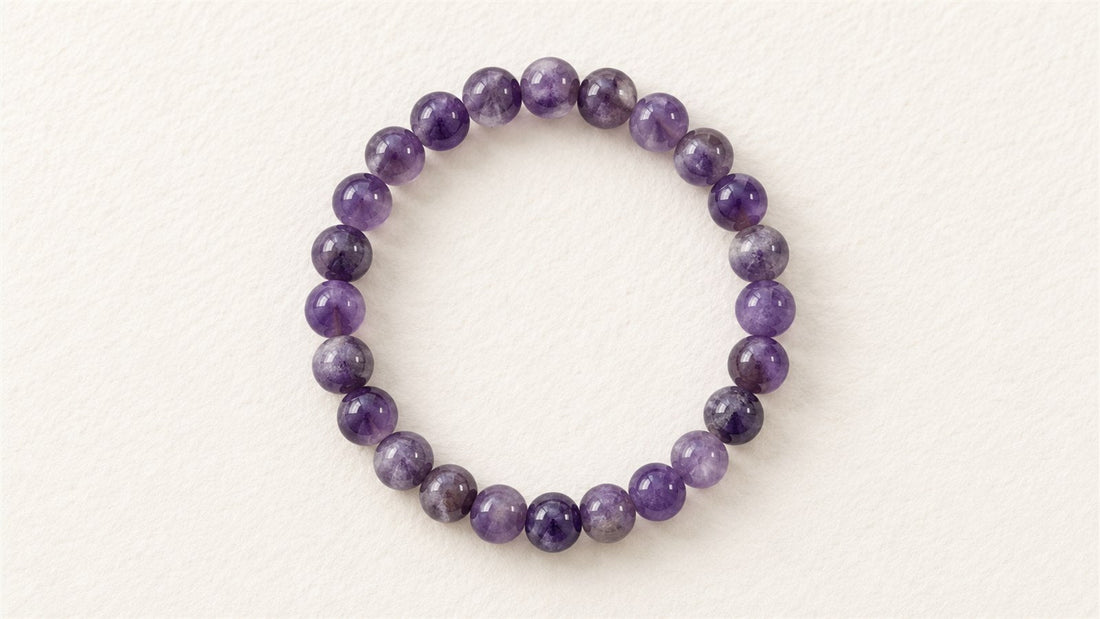 Bracelet élastique en blocs : améthyste chevron