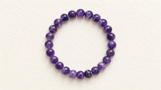 Bracelet élastique en blocs : améthyste