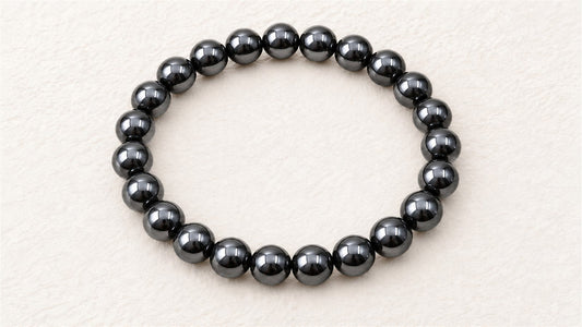 Bracelet élastique en blocs : hématite