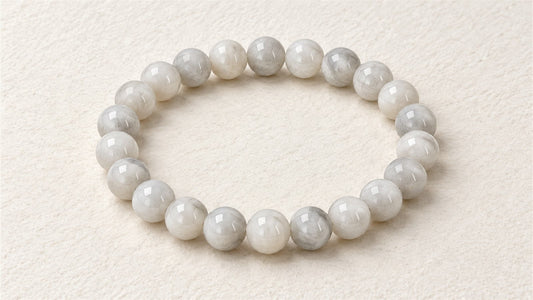 Bracelet élastique en blocs : pierre de lune opaque