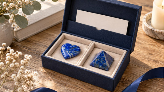 Présenter un cadeau minéral dans un coffret avec une composition soignée