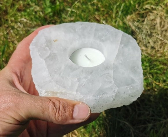 Bougeoir - Quartz Tranche Polie