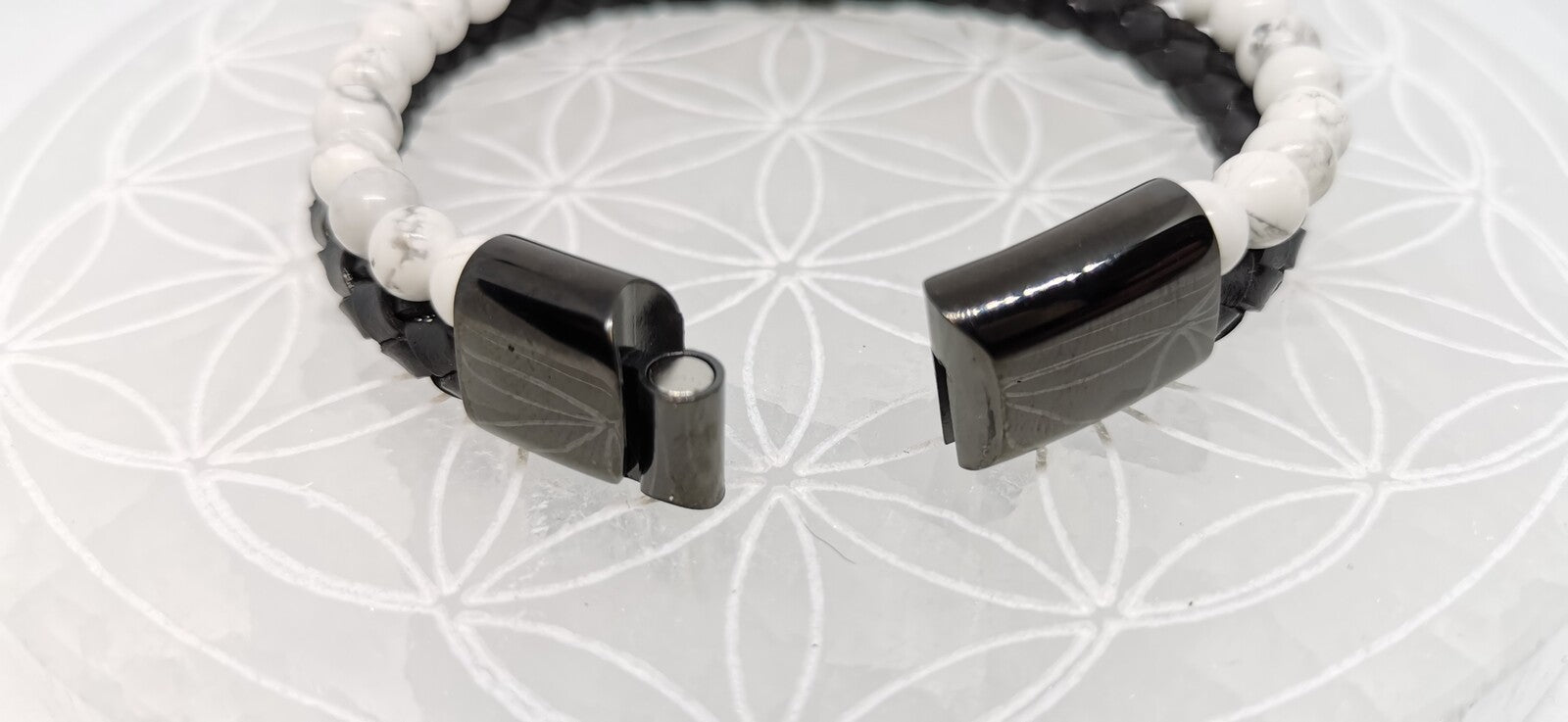 Bracelet Double Cuir - Obsidienne Dorée