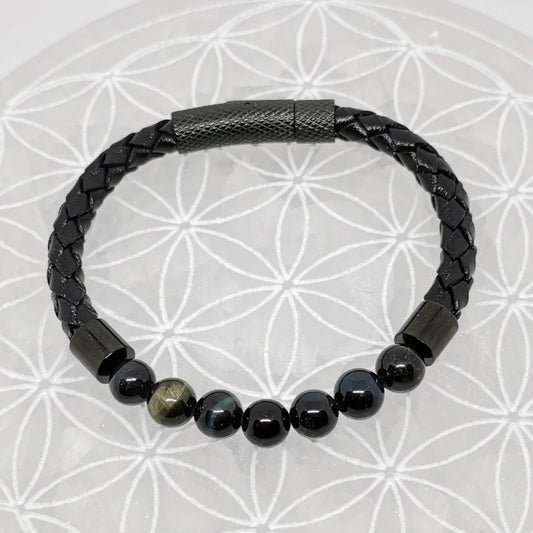 Bracelet Simple Cuir - Oeil de Faucon