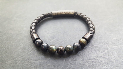 Bracelet Simple Cuir - Oeil de Faucon