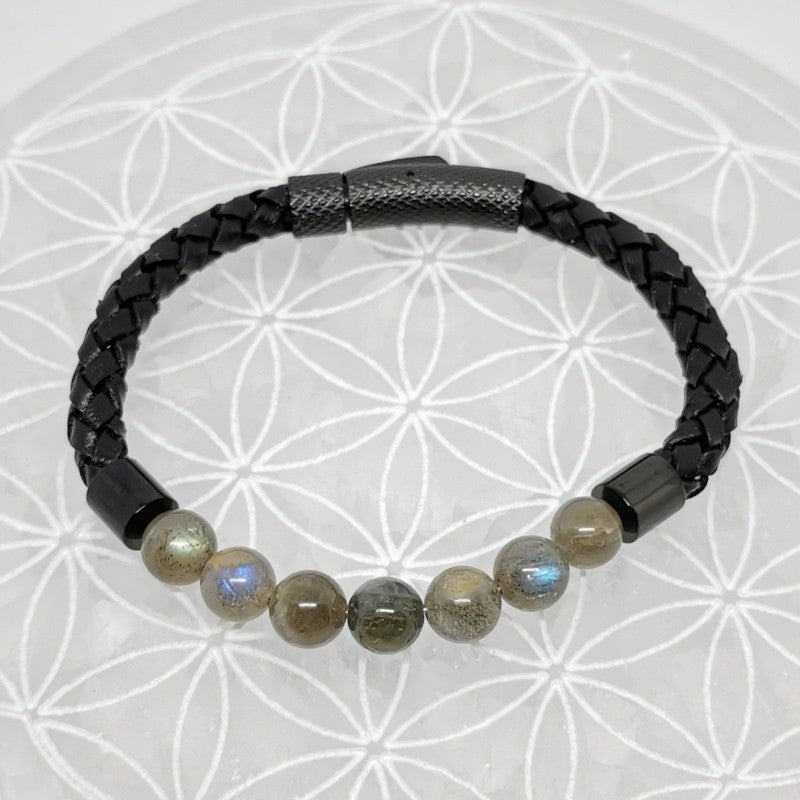 Bracelet Simple Cuir - Labradorite