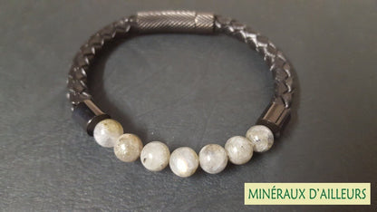 Bracelet Simple Cuir - Labradorite