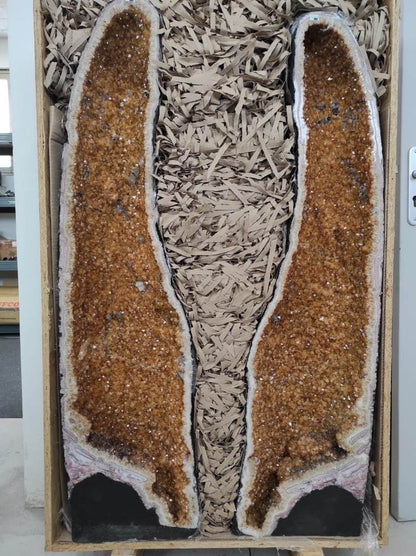 Paire de Géode - Citrine