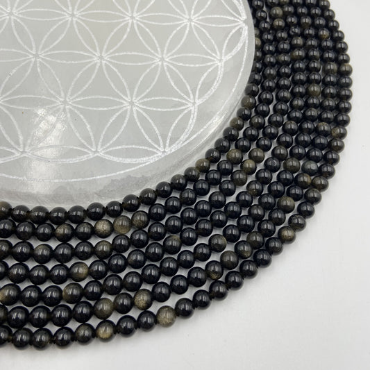 Rang - Obsidienne Dorée (6 mm)