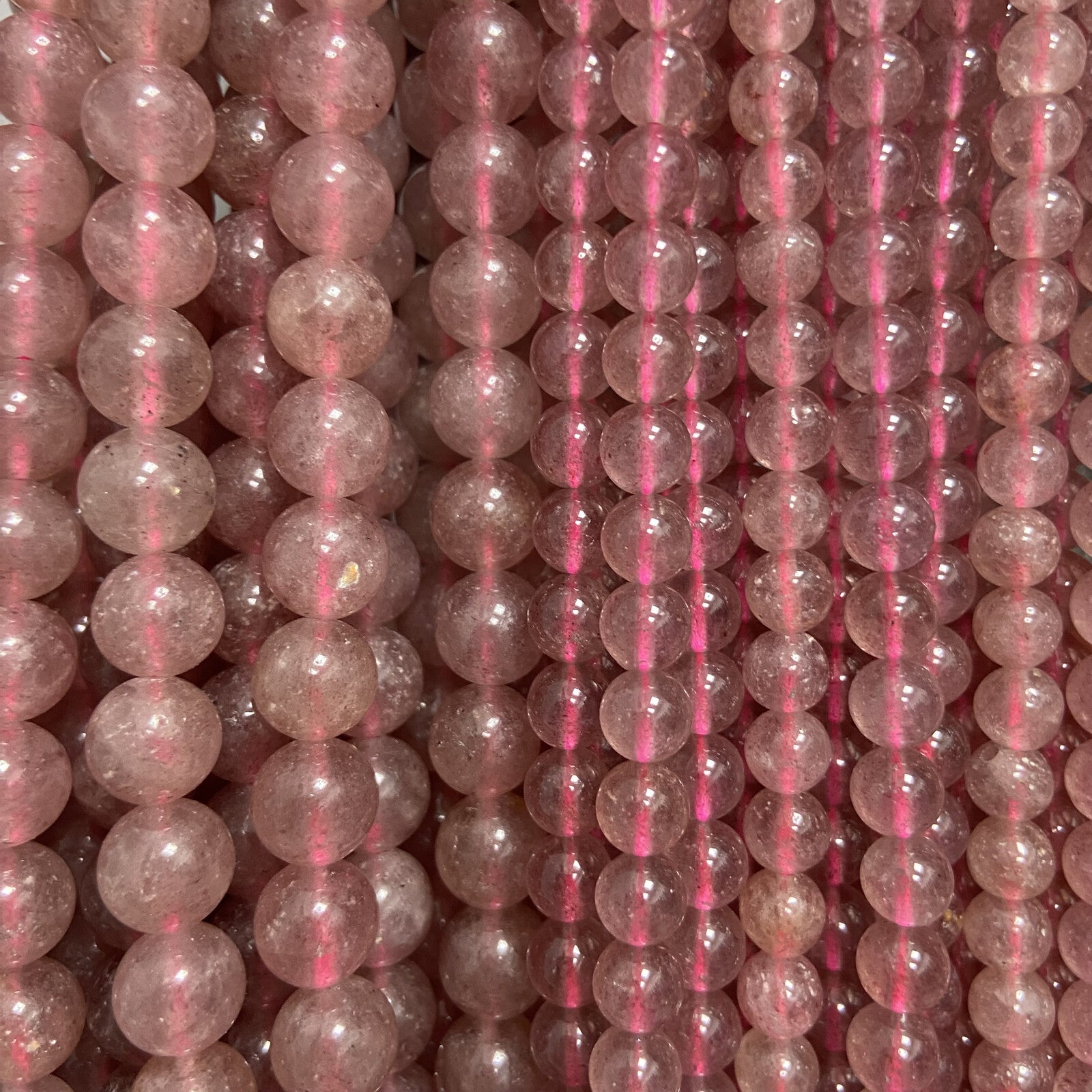 Rang - Quartz Fraise ''Morango'' / Hématoïde (6 mm)