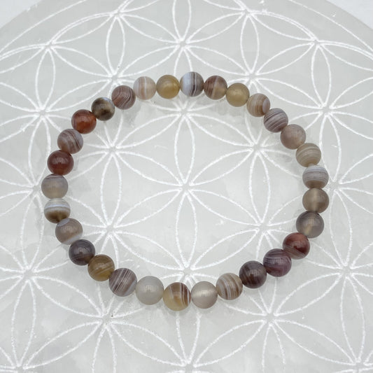 Bracelet - Agate du Botswana (6 mm)