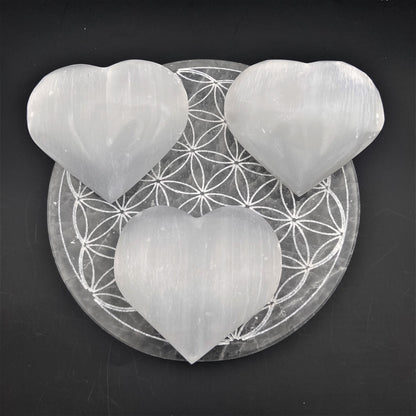 Coeur - Sélénite Blanche - 6 x 7 cm