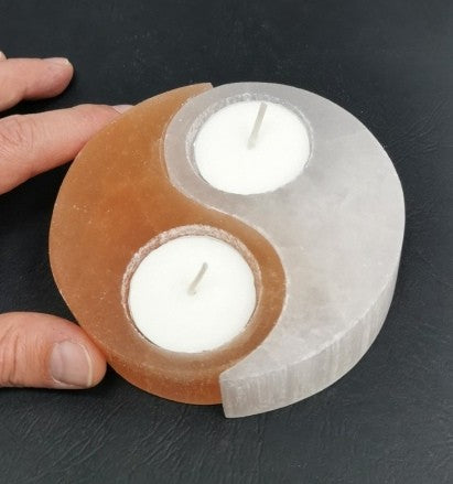 Bougeoir - Sélénite Yin et Yang