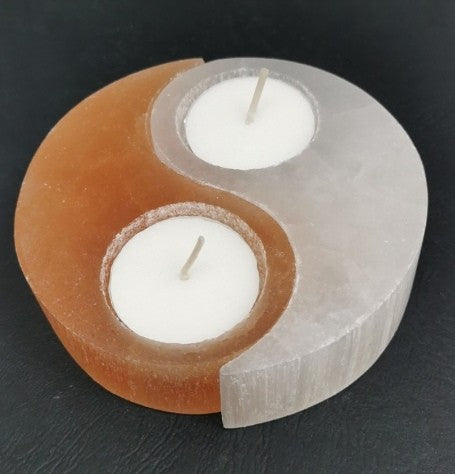 Bougeoir - Sélénite Yin et Yang