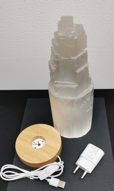 Lampe en Sélénite - Monolithe (25 cm)