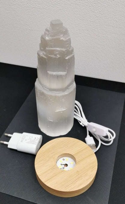 Lampe en Sélénite - Monolithe (20 cm)