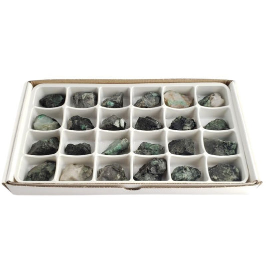 Flat/carton 24 pièces - Emeraude sur quartz