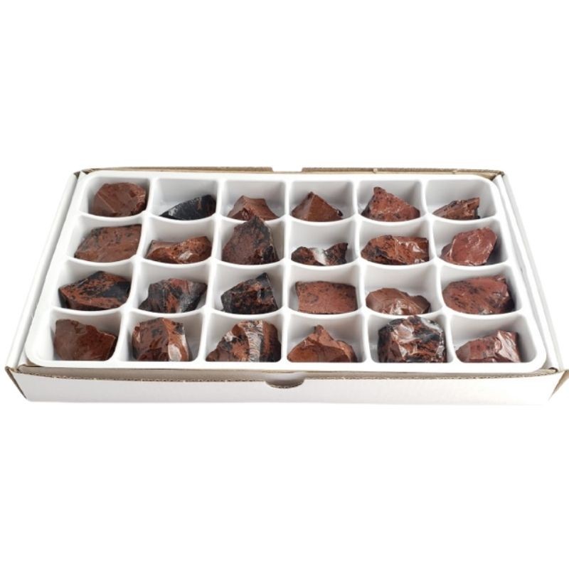 Flat/carton 24 pièces - Obsidienne acajou / Mahogany