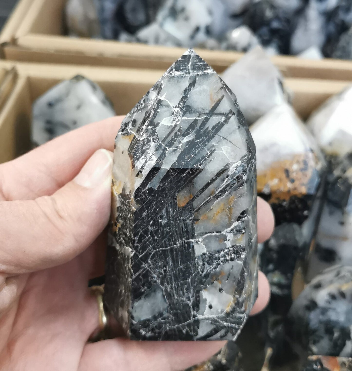 Pointe Tourmaline noire et quartz