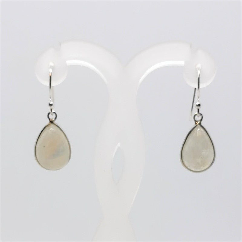Boucles d'oreilles Argent - Labradorite Blanche poire