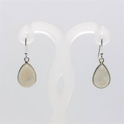 Boucles d'oreilles Argent - Labradorite Blanche poire