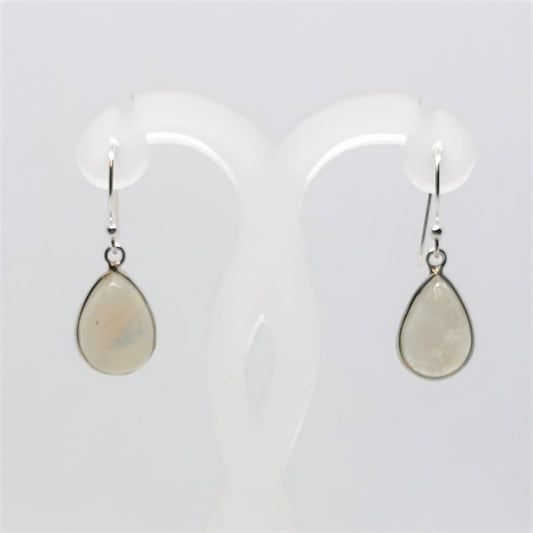 Boucles d'oreilles Argent - Labradorite Blanche poire