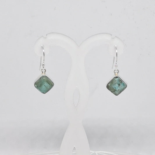Boucles d'oreilles Argent - Turquoise losange