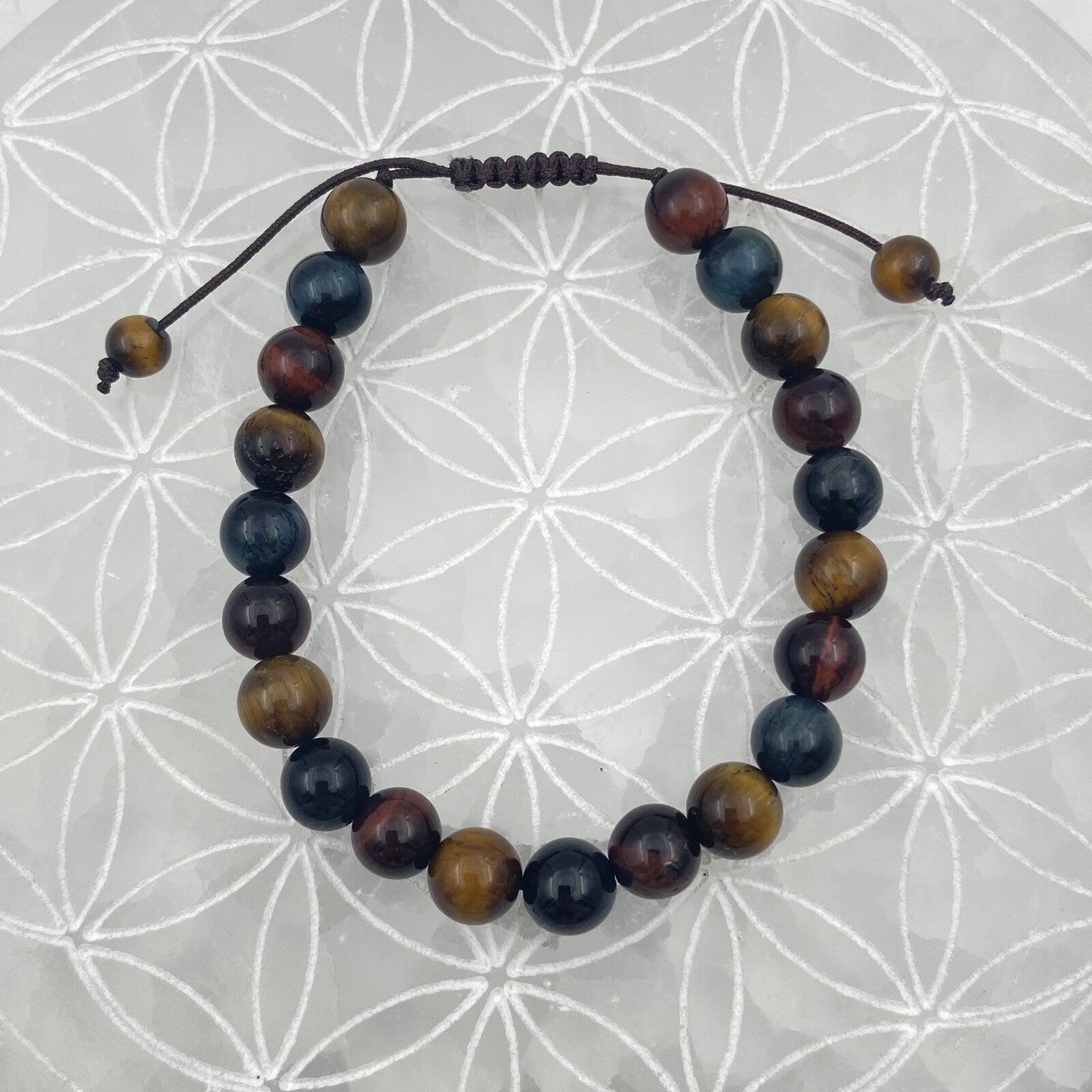 Bracelet Réglable Coulissant - Mix Oeil de Tigre, Taureau, Faucon