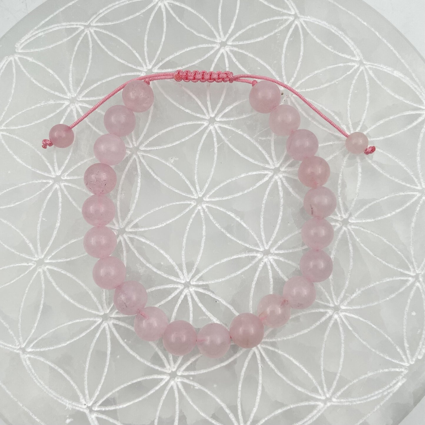 Bracelet Réglable Coulissant - Quartz Rose