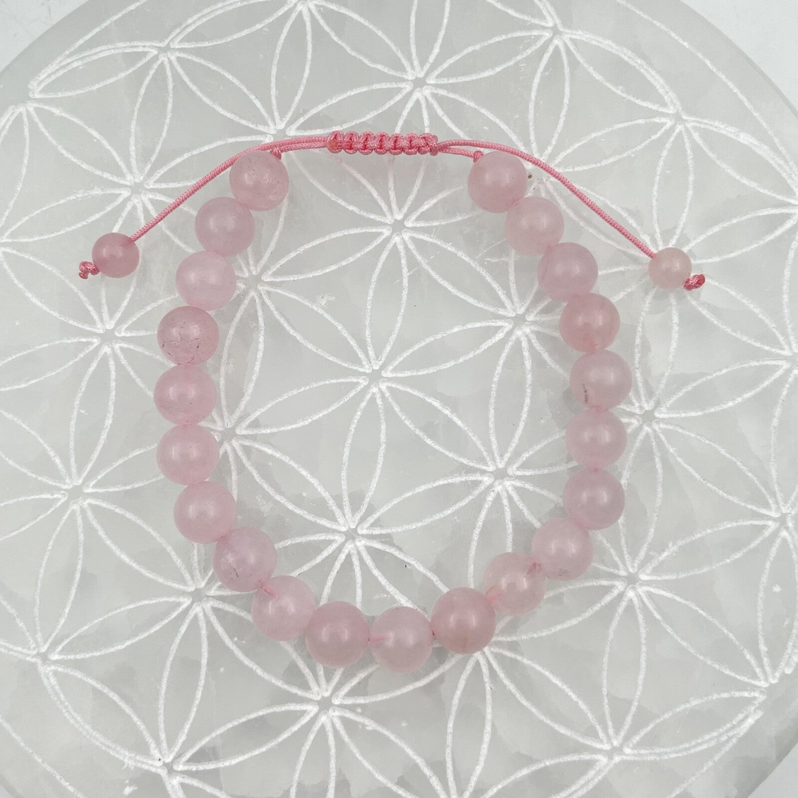 Bracelet Réglable Coulissant - Quartz Rose