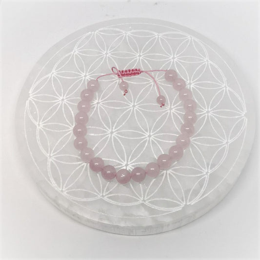 Bracelet Réglable Coulissant - Quartz Rose