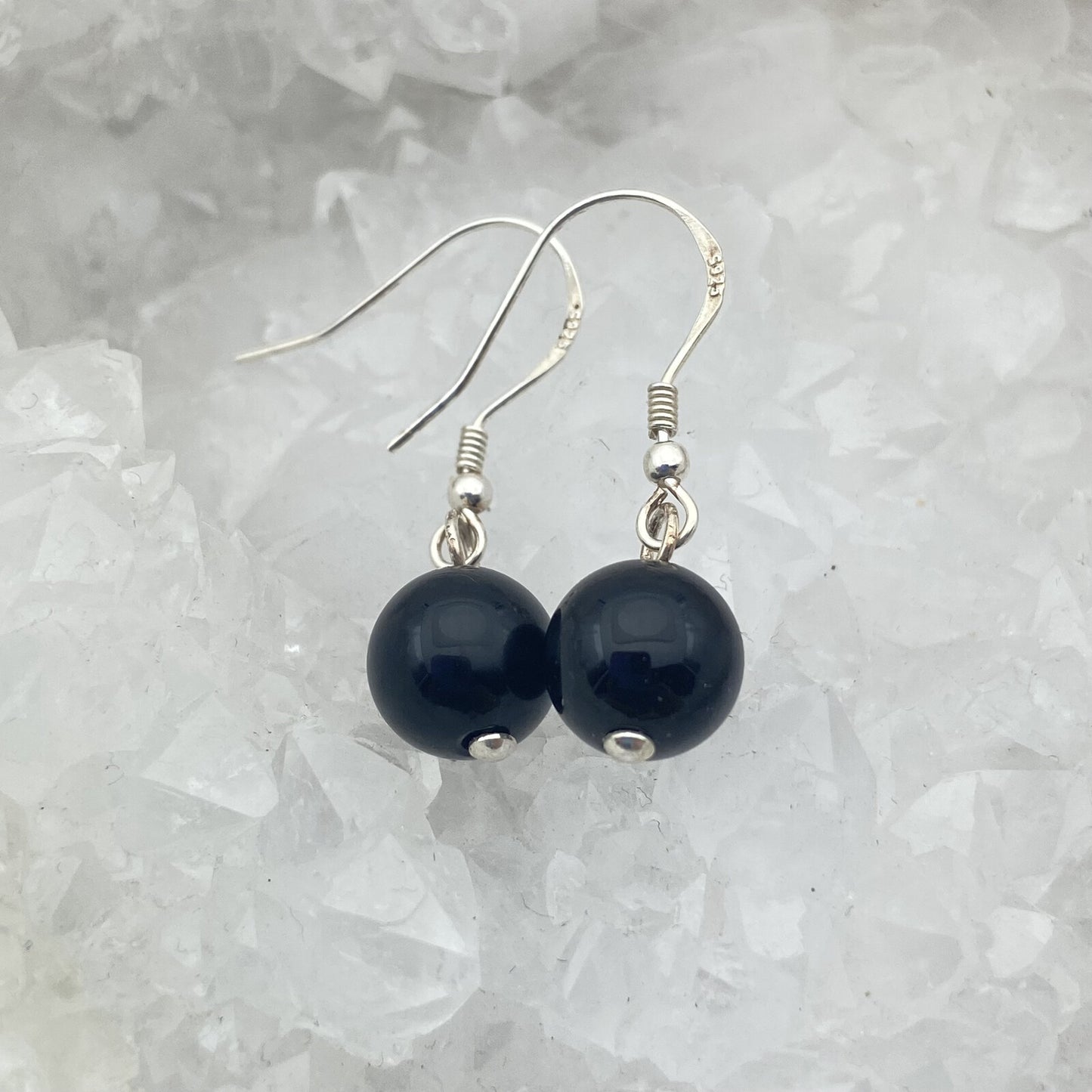 Boucles d'oreilles Argent - Perles Onyx