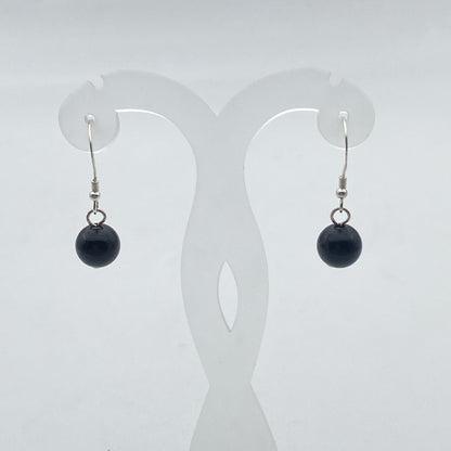 Boucles d'oreilles Argent - Perles Onyx
