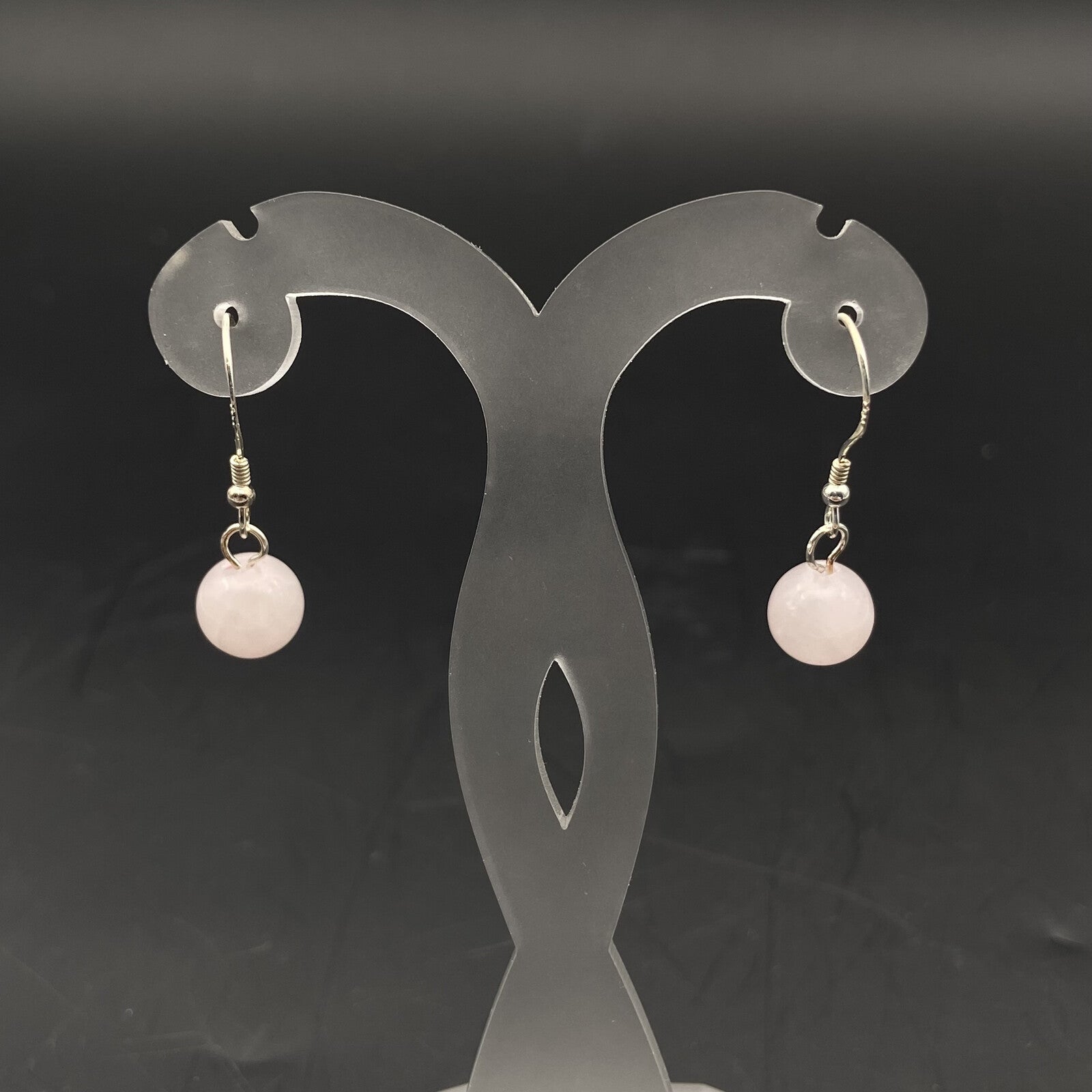 Boucles d'oreilles Argent - Perles Quartz Rose
