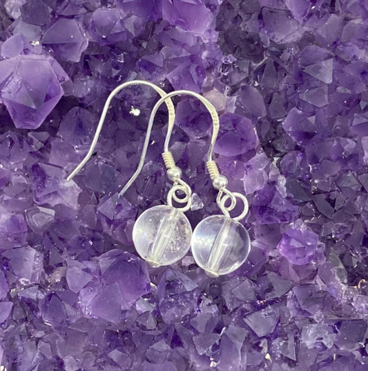 Boucles d'oreilles Argent - Perles Cristal de Roche